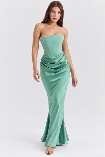 Adara Corset Maxi Dress Blue