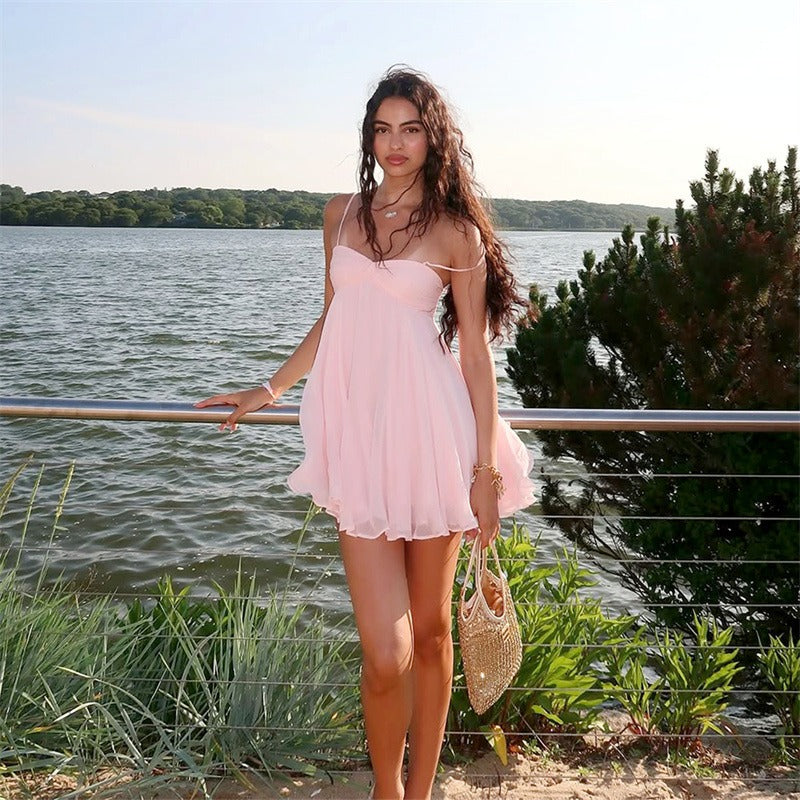 Rosette Bloom Mini Dress